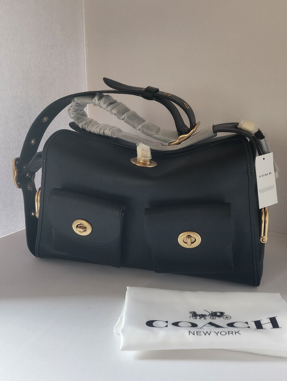 COACH HAVERSACK NWT (SLIGHT FLAW) BLACK #CDZ12
